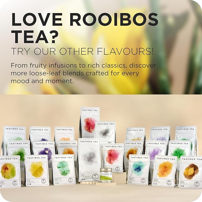 Tastings Tea Rooibos - 8 oz Loose Leaf | South African Herbal Flavour| Caffeine Free - Bloomnest