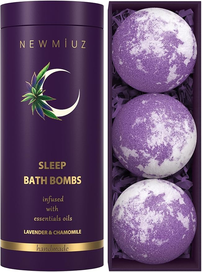 Deep Sleep Bubble Bath Bombs Infused with Lavender Chamomile Essential Oils Moisturizing Bath for Dry Skin and Relaxation Self Care Gift for Women - Bloomnest