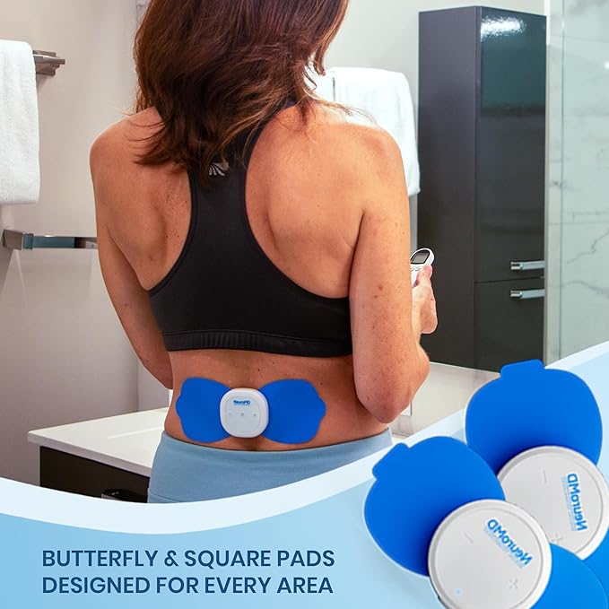 NeuroMD 2-Pack Combo Replacement TENS Unit Electrode Pads for Wireless Muscle Stimulator & Pain Relief - Reusable 30 Times | Snap-On Connector | Compatible with Whole Body Corrective Therapy Device - Bloomnest