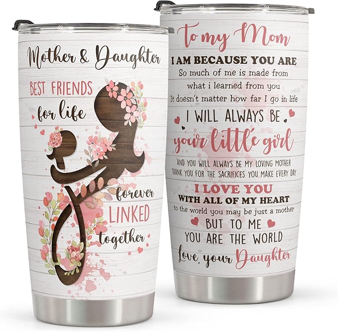 Macorner Mothers Day, Birthday Gifts for Mom Nana From Daughter - Gifts For Grandma - Stainless Steel Tumbler 20oz - Bloomnest