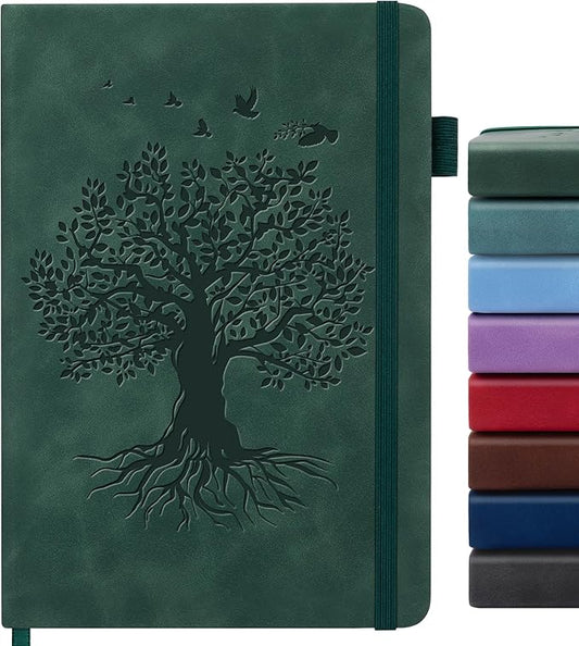 Lined Journal Notebook for Women Men, A5 Hardcover Leather Journals for Writing, 200 Pages Thick Paper, Daily Journal Notebook for Work, School, Note Taking, Business, Travel, College Ruled - Bloomnest