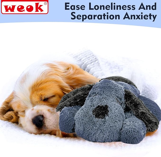 Heartbeat Dog Toy for Puppy- Heartbeat Helps for Dog Anxiety Relief and Calming Aid, Puppy Heartbeat Stuffed Animal Anxiety Calming Behavioral Aid Puppy Heartbeat Toy Sleep aid for Dogs Cats Pets - Bloomnest