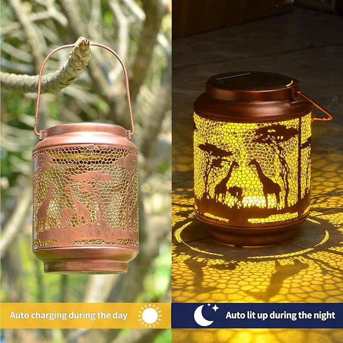 Styleonme Giraffe Lover Solar Light, Mother's Day Lantern Gift for Mom Grandma Women Sister, Hanging Image Giraffes Lanterns, Yard Corridor Garden Decor, Thanksgiving Day, Birthday Gifts - Bloomnest