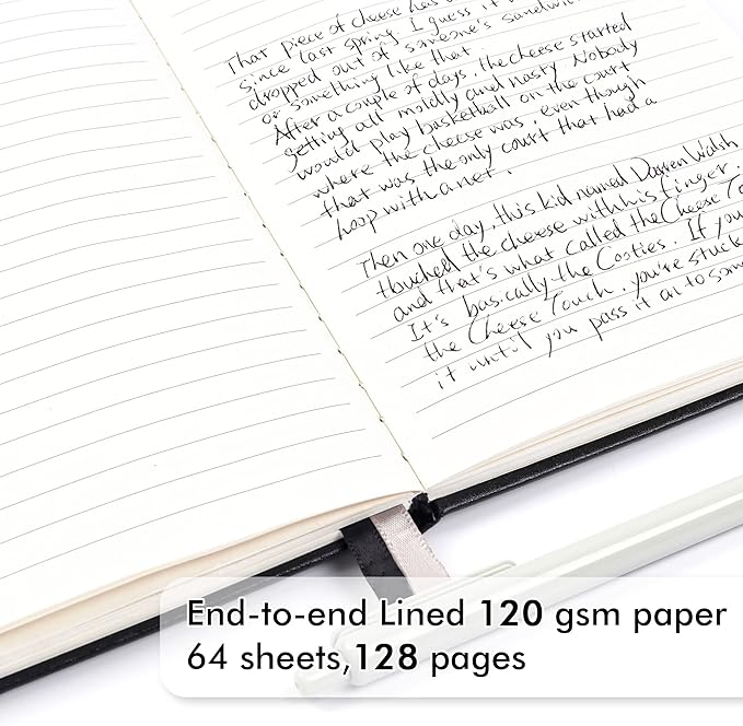 24 Pack Journal Notebook for Work, Feela Business Notebook Bulk Hardcover Lined Writing Journal with Pen Holder for Men Women Note Taking, with 24 Black Pens, 120 GSM, 5.1”x8.3”, A5, Black - Bloomnest