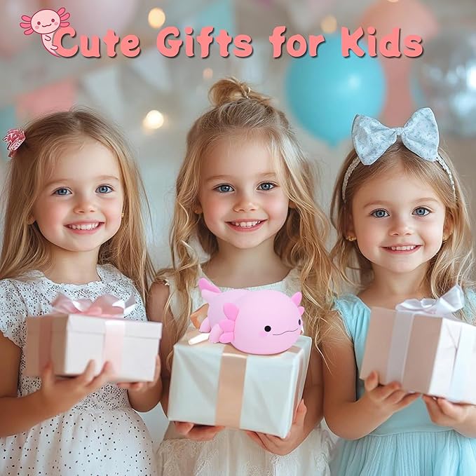 YuanDian Axolotl Night Light, Gift for Adults Teens and Babies. Decorate Kids' Bedroom with Cute Silicone Axolotl Nightlights, Christmas Birthday Gift for Children and Toddlers - Bloomnest