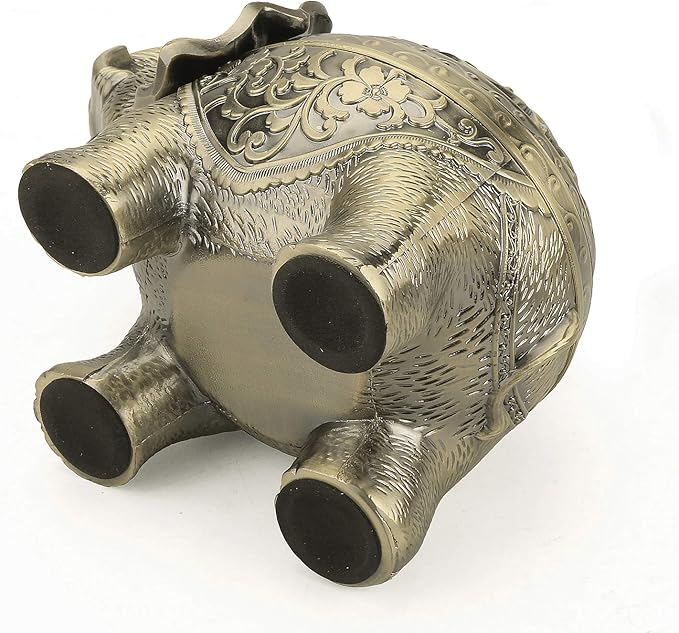 K COOL Metal Backflow Incense Holder Elephant Cone Coil Incense Burner Ash Catcher with Lid, Aromatherapy Ornament Home Office Decoration for Indoor Outdoor (Bronze) - Bloomnest