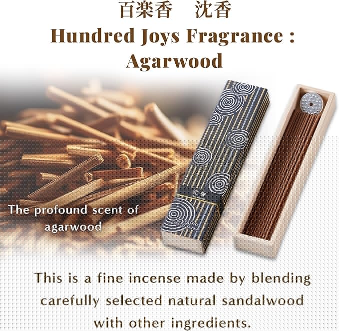はせがわ（Hasagawa） Hasegawa Hyakurakuko Premium Japanese Sandalwood Incense - Long Type, 40 Sticks with Aluminum Holder, 20-30 Min Burn Time, Made in Japan 線香 百楽香 (Agarwood) %E3%81%AF%E3%81%9B%E3%81%8C%E3%82%8F%EF%BC%88Hasegawa%EF%BC%89