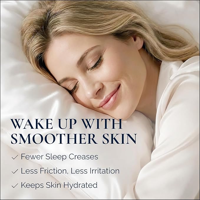 Premium Silk Pillowcase 100% Organic Mulberry Silk, 22 Momme, Grade 6A - Oeko-Tex Certified in Germany - Luxury for Hair & Skin, 1 Piece (Standard Size 20x26 Inches, Navy Blue) - Bloomnest