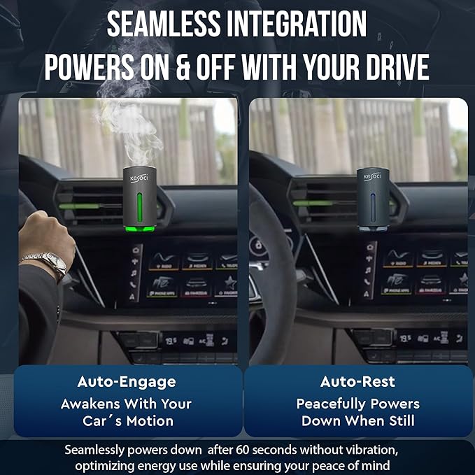 Smart Car Air Freshener: Revolutionary Smart Car Diffuser Vent Clip with 3 Exclusive 10 ml Fragrances (3 x Ocean) - Bloomnest