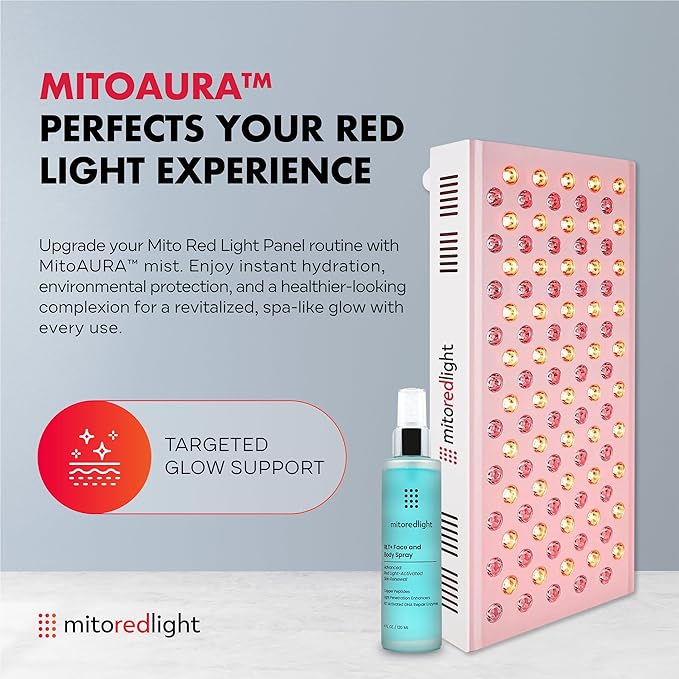 Mito Red Light – MitoMID 2.0 Red Light Panel – Red Light Therapy for Face and Neck – Red Light & Near Infrared Red Light Therapy – At-Home Red Light Therapy for Body MitoRedLight