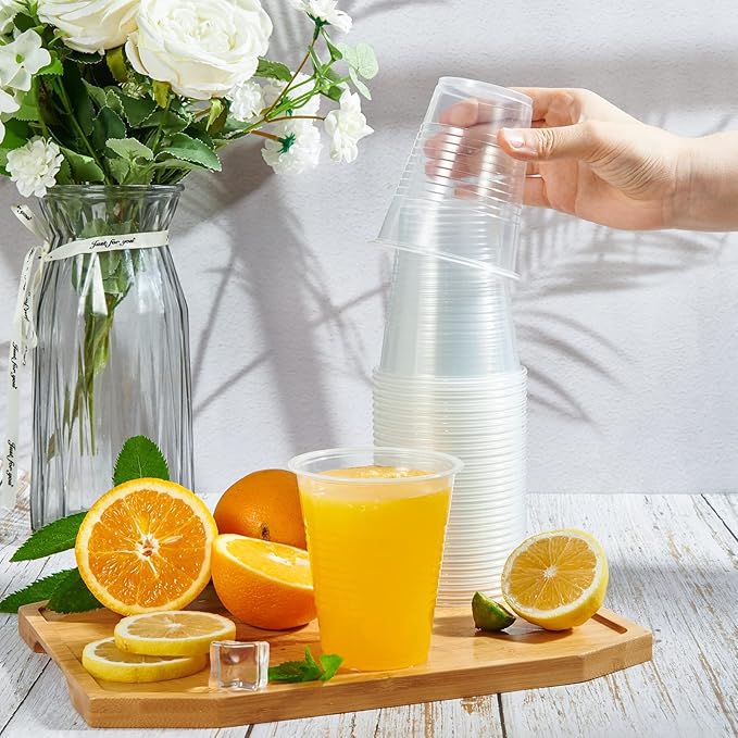 Lilymicky 300 Pack 12 oz Clear Plastic Cups, Cold Disposable Plastic Drinking Cups for Parties, Picnic, BBQ, Travel, and Events - Bloomnest