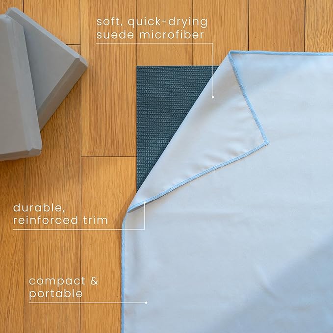 S&T INC. Yoga Mat Towel, Quick Dry Towel, Soft and Absorbent for Gym, Pilates, and Hot Yoga Mat, 1 Pack, 26.5 inches x 72 inches, Microfiber, Blue - Bloomnest