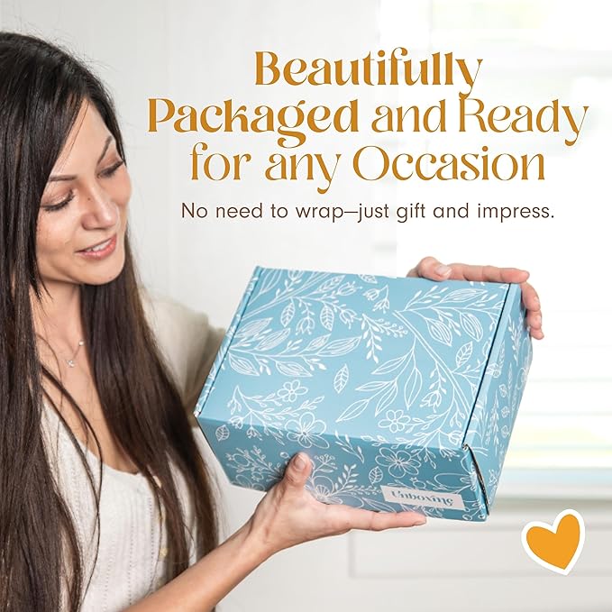 Unboxme Sunshine Gift For Women | Self Care Package with organic herbal tea, fluffy cloud socks, ceramic mug, citrus bath bomb , beeswax lip balm, a fun floral scrunchie + a sending hugs card - Bloomnest