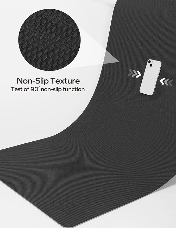 Ewedoos Eco Friendly Yoga Mat Thick TPE Yoga Mat Non Slip Yoga Mats Anti-tear Exercise Workout Mat for Women Men Kids Yoga, Pilates and Fitness