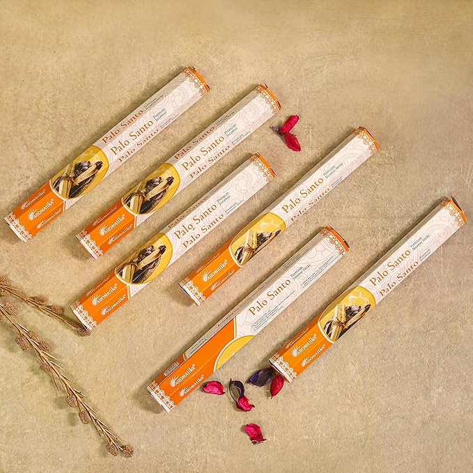 ARO VATIKA Palo Santo Hexa 120 Incense Sticks in Pack of 6 | Long Lasting & Low Smoke | Home Fragrance | Agarbatti for, Freshness, Meditation | Burn Time- Approx 40 Mins AROVATIKA