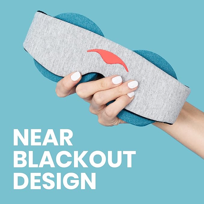 Manta Cool Sleep Mask – Blackout Eye Mask with Reusable Cooling Pads, Zero Eye Pressure and Adjustable Strap for Soothing Cool Relief - Bloomnest