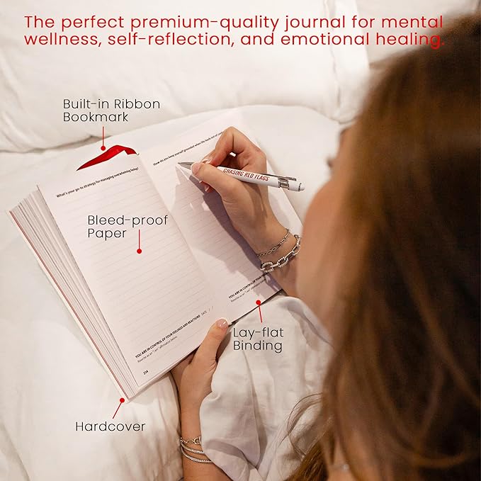 Let’s Get Real Guided Journal – Therapist-Approved Self-Care & Mental Health Journal with 240 Prompts, Coloring Pages & Book Club-Style Discussion Guide, Hardcover, A5 - Bloomnest