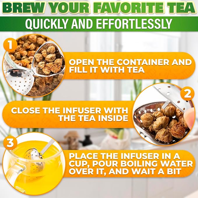 10 Pcs Heart Tea Infuser for Loose Leaf Tea Steeper – Rust-Resistant Stainless Steel Strainers with Secure Clasp, Easy Brewing Design, Keeps Loose Leaves Contained | Suitable for Parties & Gifting - Bloomnest