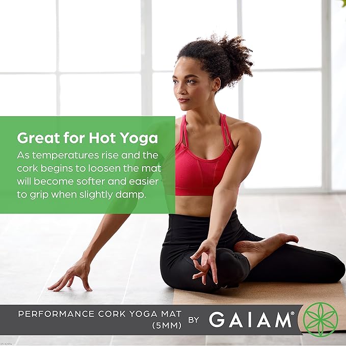 Gaiam Yoga Mat - Premium 5mm Solid Thick Non Slip Exercise & Fitness Mat for All Types of Yoga, Pilates & Floor Workouts (68" x 24" x 5mm) - Bloomnest