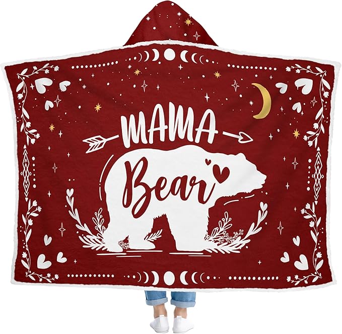 GEEMBI Mom Birthday Gifts - Wearable Blanket Hoodie 47x72 in - Mothers Day Birthday Gifts for Mom from Daughter Son, Mama Gift Idea, Gift for Mother in Law Stepmom, Wife Gift, Hoodie Blanket for Women - Bloomnest