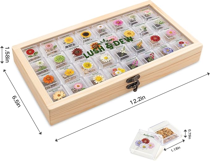 LUSH&DEW Zodiac Garden Seed Bank, 12 Varieties Non-GMO USA-Sourced Heirloom Herb Flower Seeds with Moon Calendar, Gardening Gift for Women Men, Witchcraft Supplies, Earth Sign (Taurus Virgo Capricorn) - Bloomnest