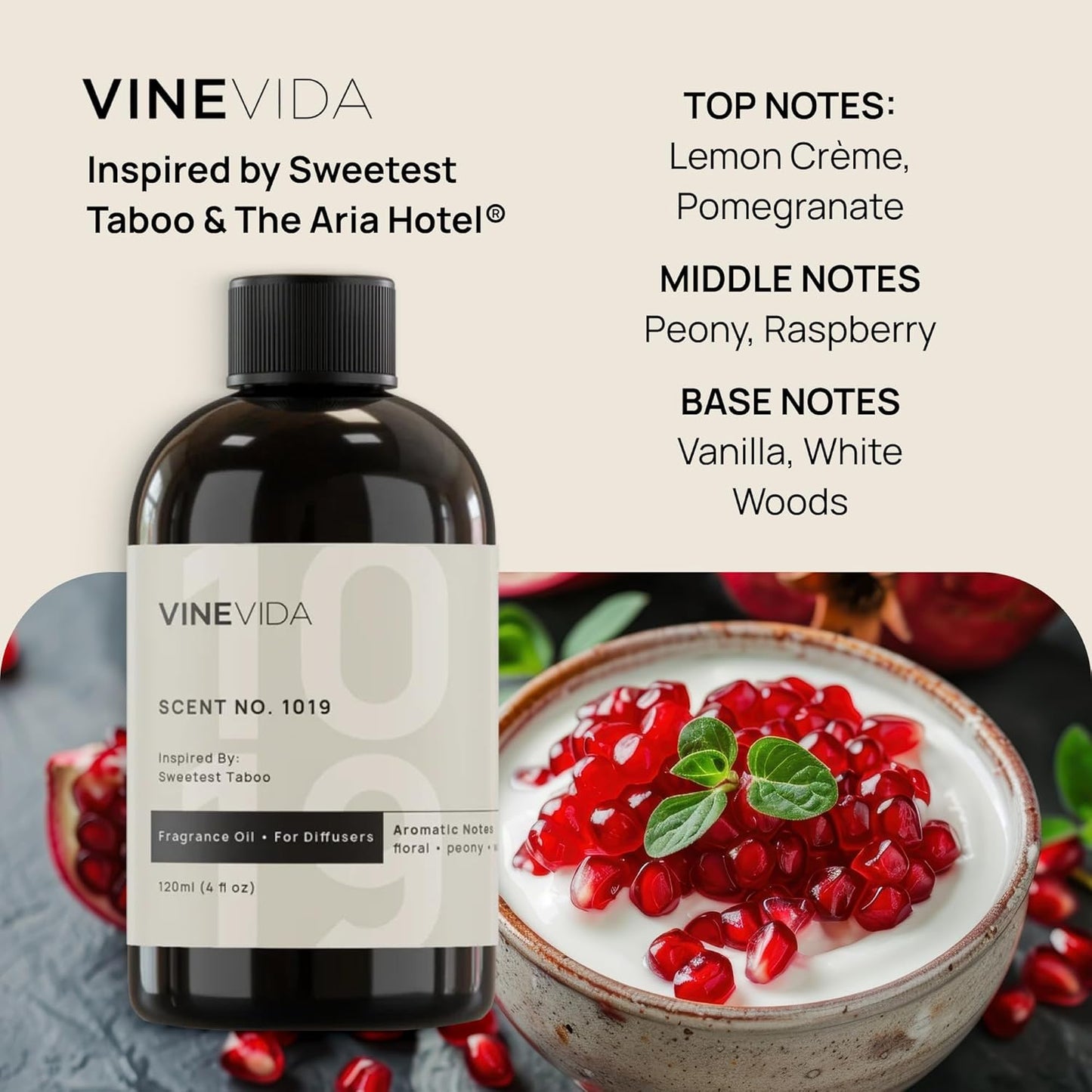 VINEVIDA (128oz) Hotel Fragrance Collection Diffuser Oil - Inspired by The Aria Hotel - Cold Air Essential Oil for Home - Scent No.1019