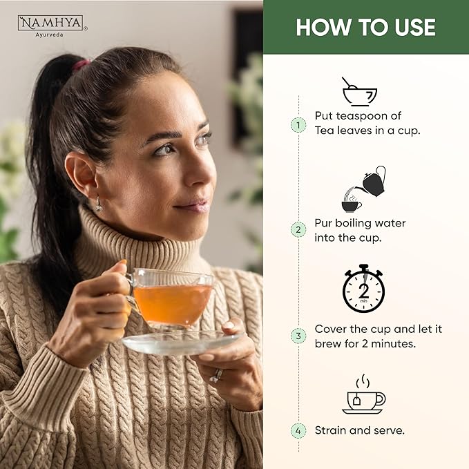 Namhya Ayurveda Lungs Cleanse Tea for Better Respiratory Health, Clear Breathing, Cough & Congestion - Herbal Lung Detox Tea with Tulsi, Dry Ginger & Mulethi for Smokers – 25 teabags - Bloomnest