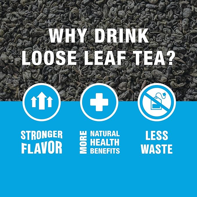 Tiesta Tea - Chinese Gunpowder, Loose Leaf, Traditional Smoky Green Tea, Premium Aromatic Blend, Medium Caffeinated, Make Hot or Iced & Brews Up to 200 Cups, 16 Ounce Resealable Bulk Pouch - Bloomnest