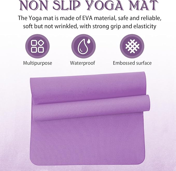 10 Pack Yoga Mats Bulk, 68'' x 24'' x 4mm Thick Yoga Mats for Kids and Adult Gym Mats Bundle Latex Free Exercise Mats with Non Slip Texture for Outdoor Yoga, Pilates or Workout - Bloomnest