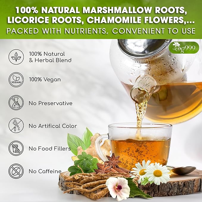 TOG999, Premium Digestive Tea Bags | 40 Count | Herbal Blend with Marshmallow Root, Licorice Root, Chamomile Flower, Ginger, Fennel Seed, Peppermint & Cinnamon – Smooth & Comforting Herbal Tea - Bloomnest