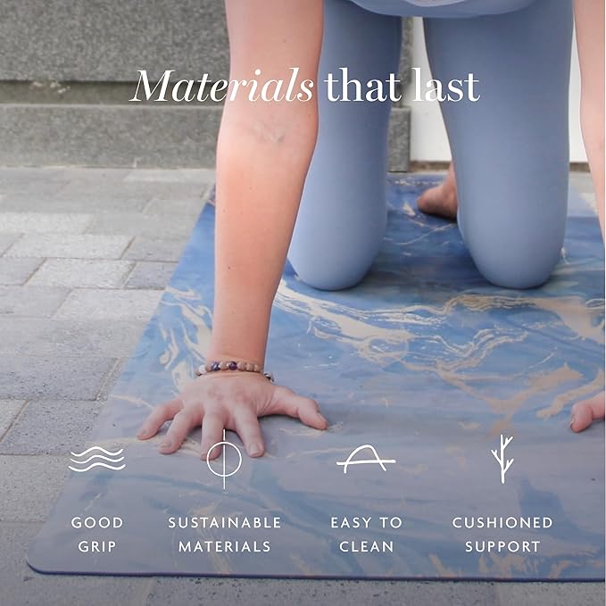 Shakti Warrior Suede yoga mat - Premium Printed Natural Eco-friendly Non-Slip Mat Great for Hot Yoga, Pilates, Workouts (72 inch x 24 inch x 3mm thick) - Bloomnest