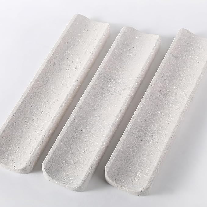 Koville Quarella Engineered Stone Incense Holder, Incense Holders for Sticks, Sturdy Incense Burner Ideal for Meditation and Relaxing, Easy to Clean(Cement Grey) - Bloomnest