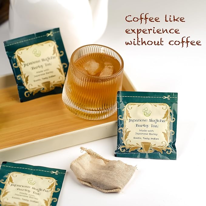 The Vedas Japanese Mugicha Iced Barley Tea | 100 cups of tea / 507 oz tea | Premium Natural Roasted Barley Grain - Mild Baking Type - Non-GMO - Caffeine-free - Damai Cha - Digestion Support & Rich in Nutrition| Iced Coffe Without Coffee | 15 Pitcher Co... - Bloomnest