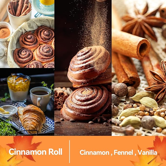 Cinnamon Roll Candles | Fall Candles - Autumn Cinnamon Scented Candle for Home, 7oz Soy Candle for Home Scented, Fall Gifts for Women & Men, Cozy Seasonal Sweet Scent for Autumn & Thanksgiving - Bloomnest