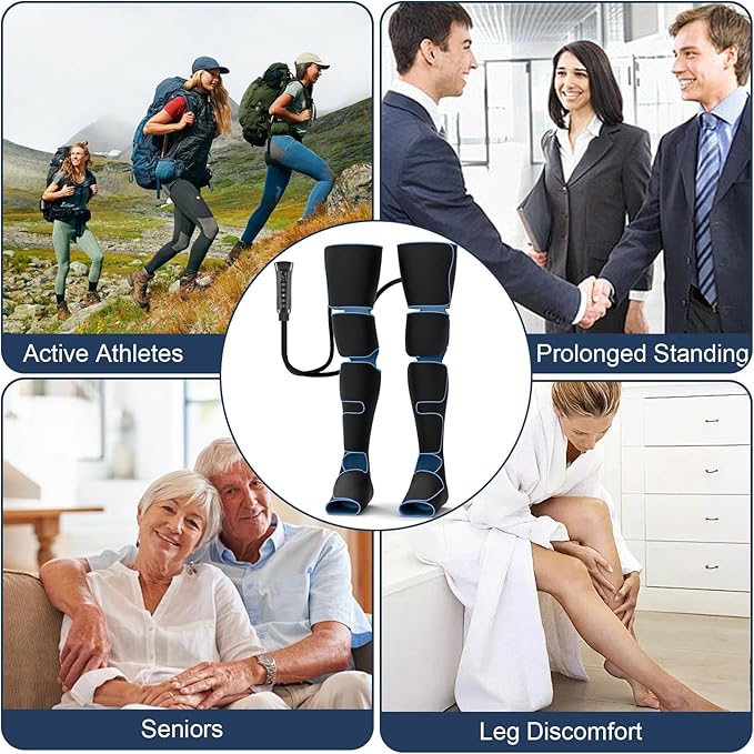 Leg Massager, Leg Compression Massager with Heat and Vibration, Foot and Leg Massager for Circulation and Relaxation, Gift for Women Men Mom Dad - Bloomnest