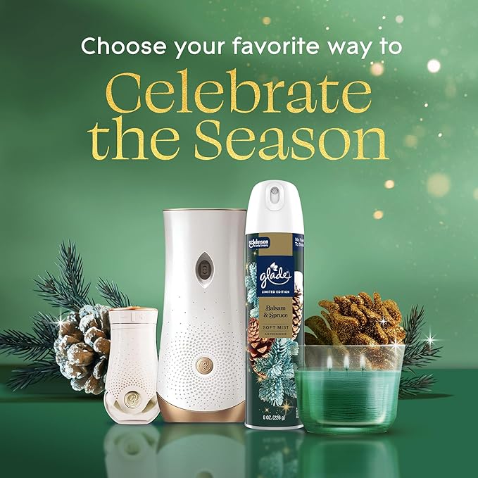Glade 3-Wick Scented Candle Jar, Balsam & Spruce, Air Freshener Infused with Essential Oils, 6.8 Oz, 3 Count - Bloomnest