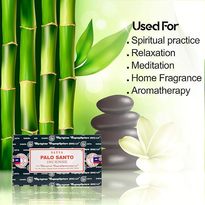 Nag Champa Incense Stick Packs - Hand Rolled & Non-Toxic - Perfect for Meditation and Yoga - Home Fragrance Gift Pack - 15g, Set of 12 Packs (Palo Santo) NaturesOwn