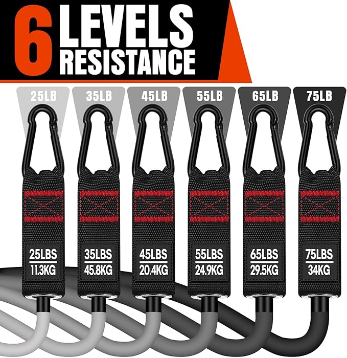 Heavy Resistance Bands for Working Out, 300LBS Exercise Bands with Handles, Workout Bands for Men, Weight Fitness Bands Set for Muscle Training, Strength, Slim, Yoga, Home Gym Equipment - Bloomnest
