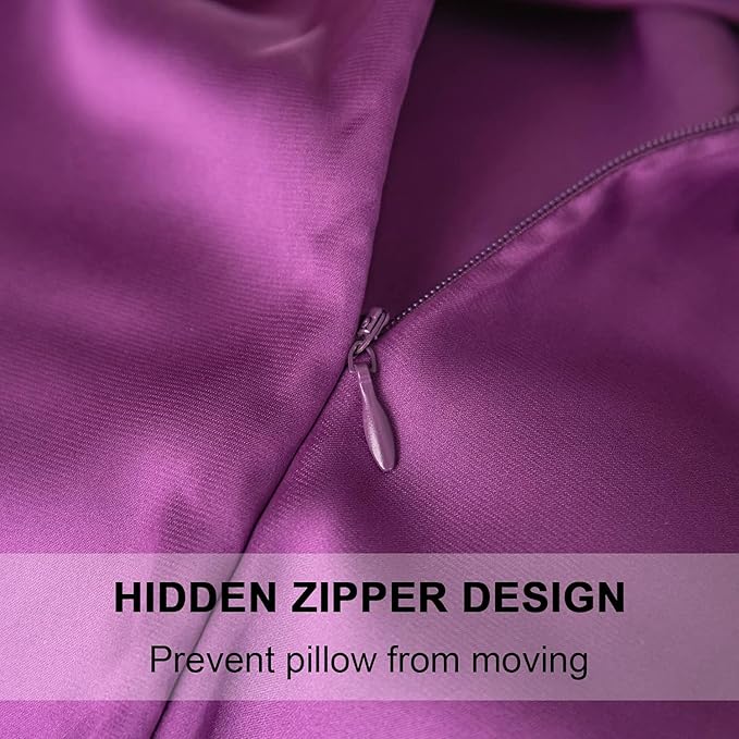 Mulberry Silk Pillowcase for Hair and Skin,Queen Size Cooling Silk Pillow Case with Hidden Zipper,Allergen Proof Dual Sides Soft Breathable Smooth Silk Pillow Cover for Women(Queen,Purple) - Bloomnest