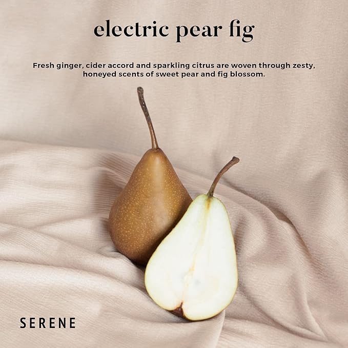 Hidden Label Large Scented Candle, Electric Pear Fig, 30oz 3 Wick Huge Candle, Serene Collection Slow Burn Natural Soy Candles for Home Scented - Bloomnest