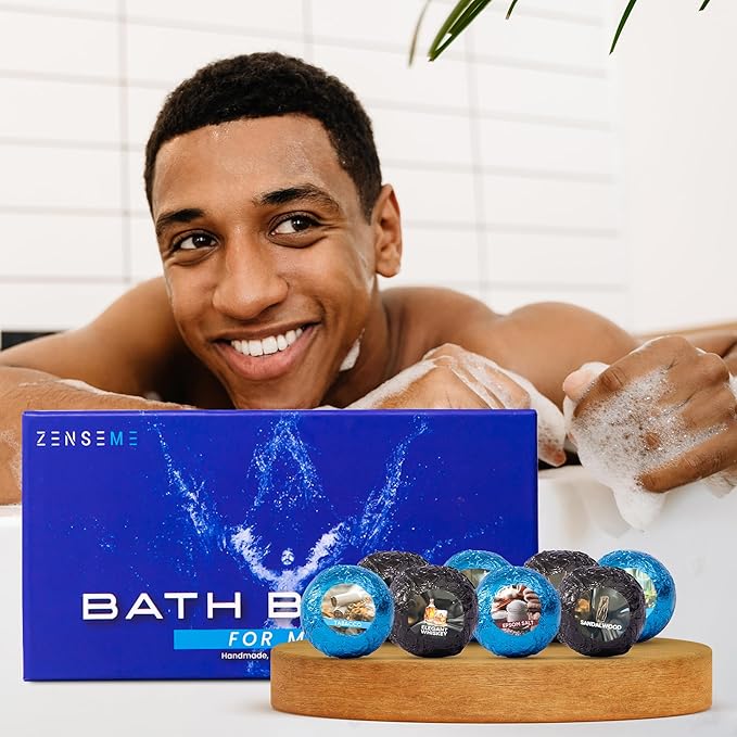Bath Bombs for Men - Gift Set of 18 Scented Handmade Natural Bath Bombs of 2.5 oz w/Essential Oils, Unique Manly Scents, for Boyfriend, Husband, Father - 18 Pack - Bloomnest