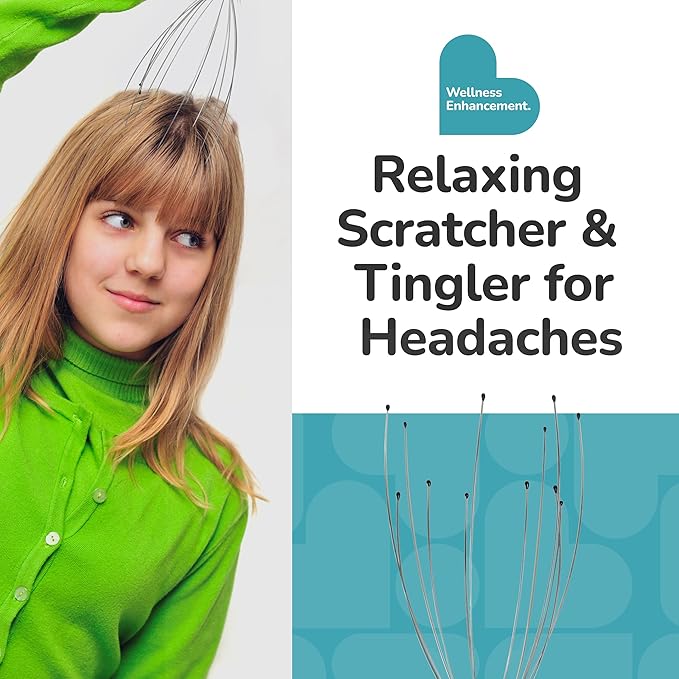 BioSwiss Scalp Massager, Handheld Head and Temple Massage Tool for Relaxation and Hair Stimulation Bioswiss