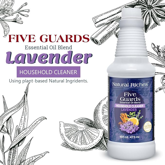 Natural Riches Household Cleaner Concentrate Five Guards Lavender scent from The Tales of French stories of Thieves Essential oil Blend household cleaner - 16 fl oz - Bloomnest