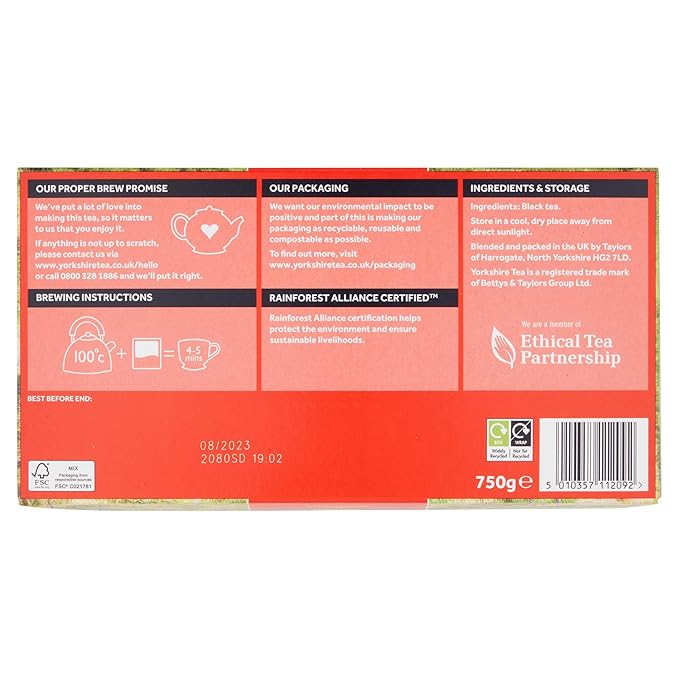Taylors of Harrogate Yorkshire Red, 160 Count (Pack of 6) - Bloomnest