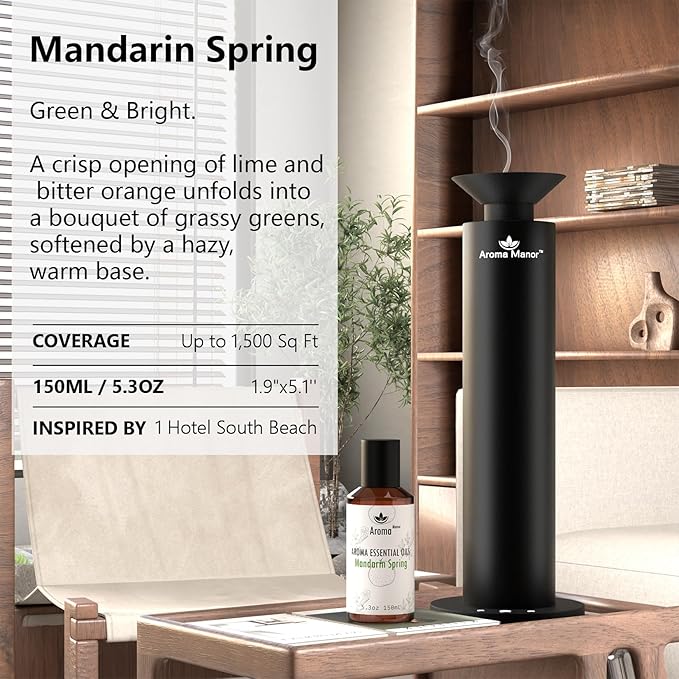 Hotel Diffuser Oil - Mandarin Spring Essential Oils for Scent Diffuser - Tangerine, Lime, Gardenia, Green Grass -Home Luxury Scents Aroma Fragrance for Home, Office - Bloomnest
