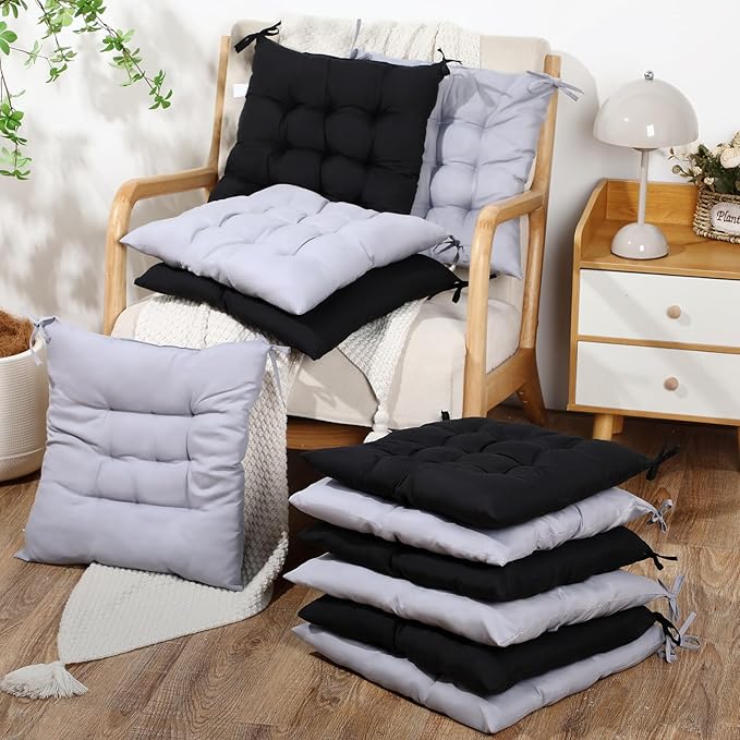 Geetery 12 Pcs Floor Pillows for Classroom Bulk Square Seating Cushions for Floor Chair School Kindergarten Reading Corner, 15.7'' Large Thick Meditation Cushions Yoga Nursery Daycare (Black Grey) - Bloomnest