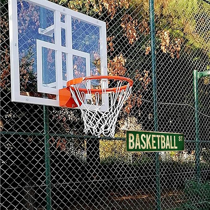Basketball Gifts for Boys 8-12 Accessories Basketball Room Decor Vintage Street Signs Bedroom Wall Art Gear for Teen Boys 12-14 - Bloomnest