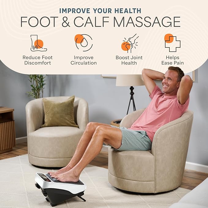 LifePro Foot Massager for Neuropathy - Relaxing Calf and Foot Therapy with Heat Option for Maximum Soothing Relief - Massager for Blood Circulation and Revitalization - Bloomnest