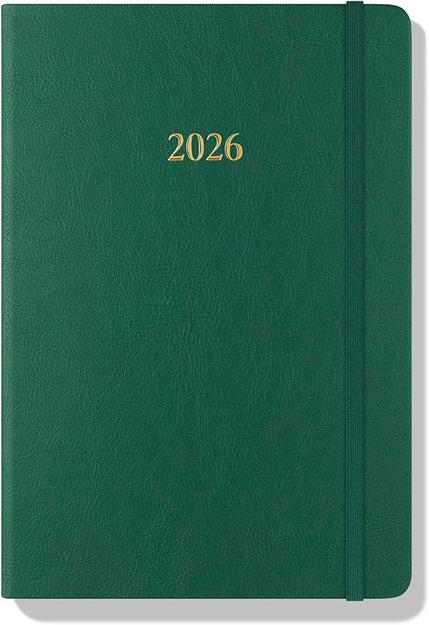 Wykeham's Executive 2026 Daily Journal Planner – US Public Holidays & Format – Customization Available (Racing Green, 8.5"×5.5") - Bloomnest