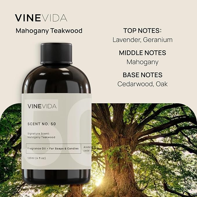 VINEVIDA Mahogany Teakwood Fragrance Oil for Cold Air Diffusers - Gallon(128 Fl Oz) - Essential Oils for Diffuser Oil Refill & Air Freshener Room Spray - Bloomnest
